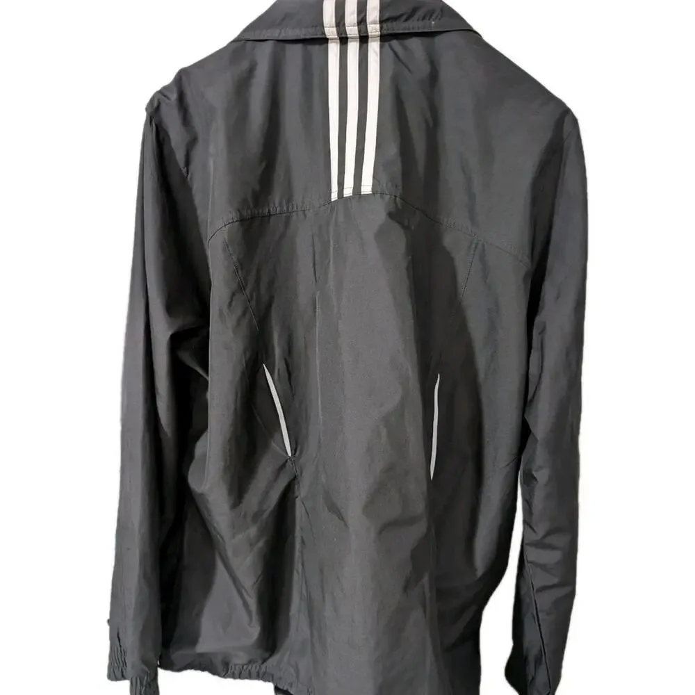 Woman's Adidas Zip Up Windbreaker‎ Golf Jacket 3 Stripes Size M NWOT